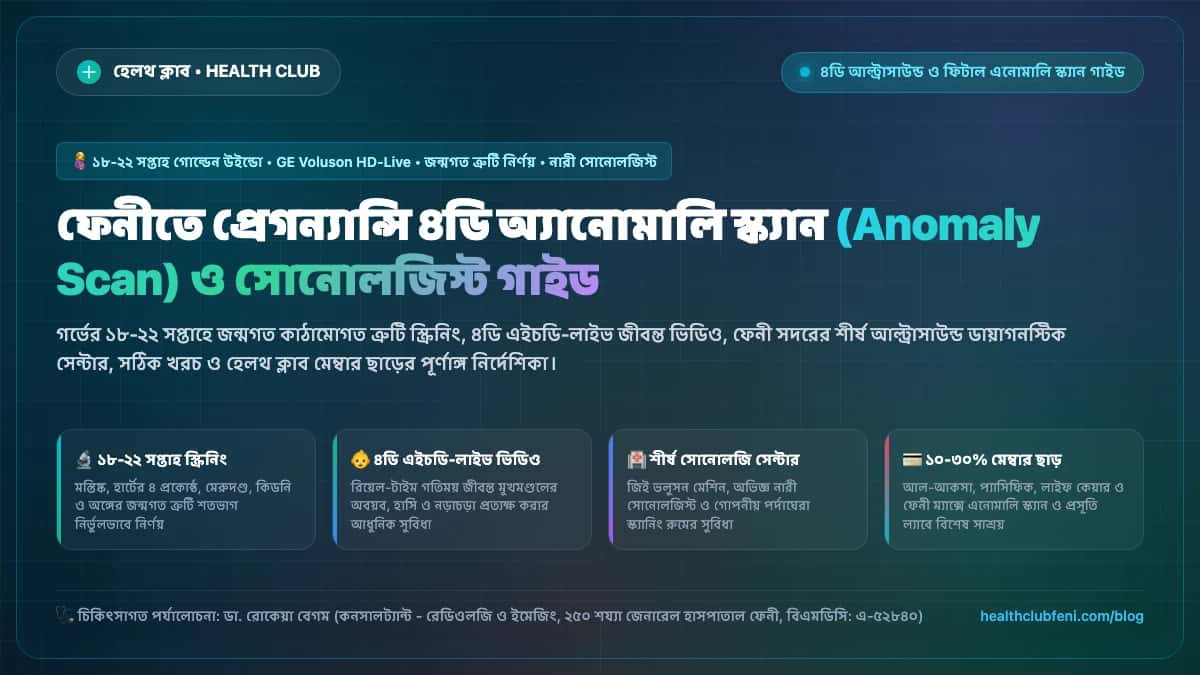 ফেনীতে প্রেগন্যান্সি ৪ডি অ্যানোমালি স্ক্যান খরচ ও আল্ট্রাসনোগ্রাফি সেন্টার গাইড