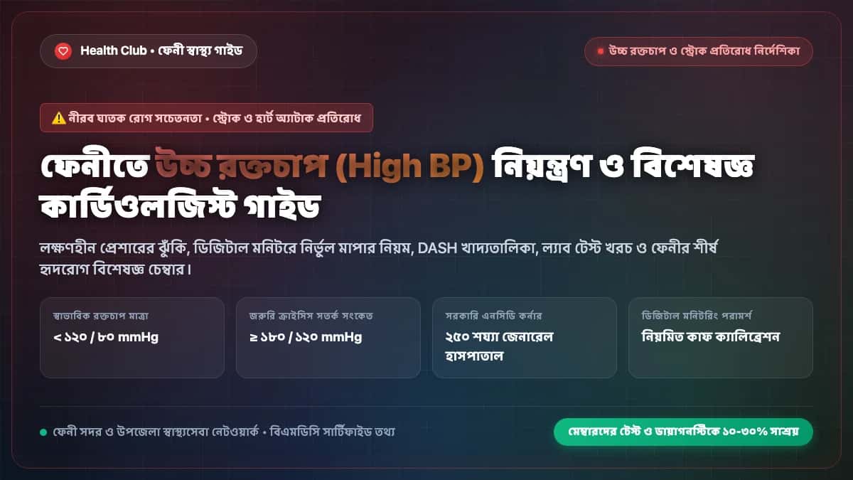 ফেনীতে উচ্চ রক্তচাপ নিয়ন্ত্রণ, প্রেশার মাপার নিয়ম ও হৃদরোগ বিশেষজ্ঞ ডাক্তার গাইড