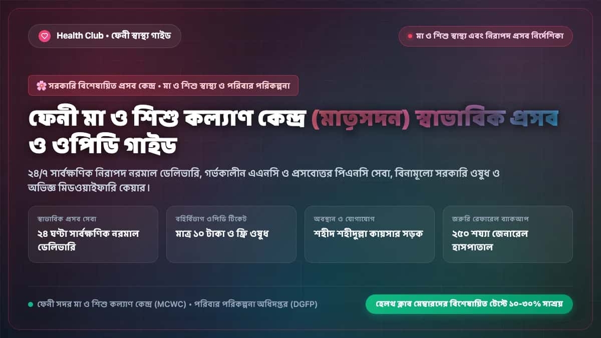 ফেনী মা ও শিশু কল্যাণ কেন্দ্র মাতৃসদন স্বাভাবিক প্রসব ও ওপিডি সেবা গাইড