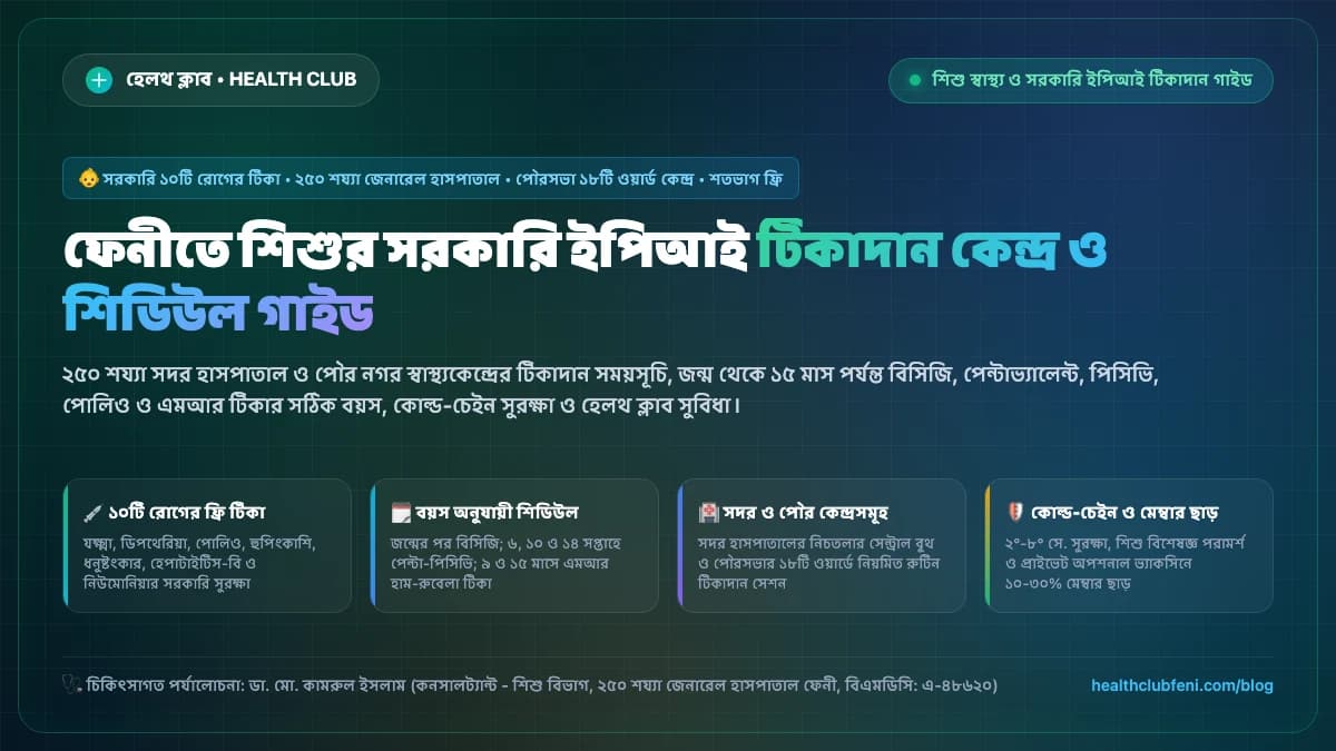 ফেনীতে শিশুর সরকারি ইপিআই টিকা কেন্দ্র ও বয়স ভিত্তিক টিকাদান শিডিউল গাইড