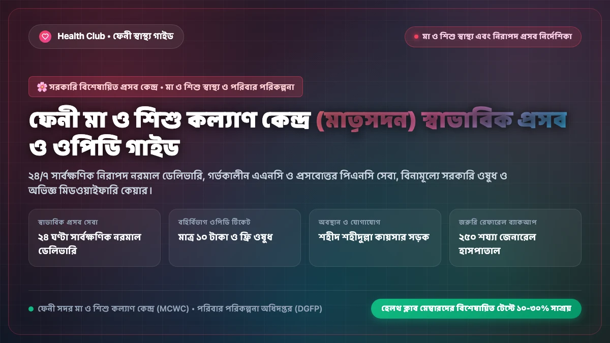 ফেনী মা ও শিশু কল্যাণ কেন্দ্র মাতৃসদন স্বাভাবিক প্রসব ও ওপিডি সেবা গাইড